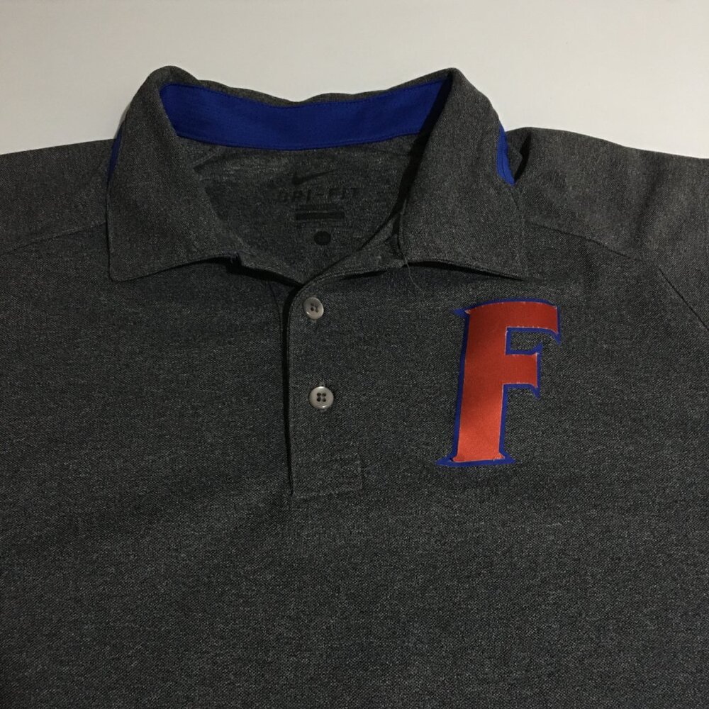 Florida Gators UF Nike Mens Medium Gray Polo Shirt - Picture 4 of 10